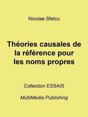 cover image of Théories causales de la référence pour les noms propres